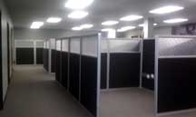 office partitions with black fabric
