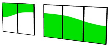 office partitions with dual colors white and green